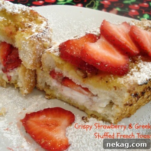 Crispy Strawberry & Greek Yogurt Stuffed French Toast