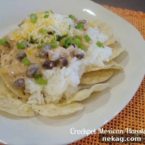 Crockpot Mexican Haystacks recipe ready to serve