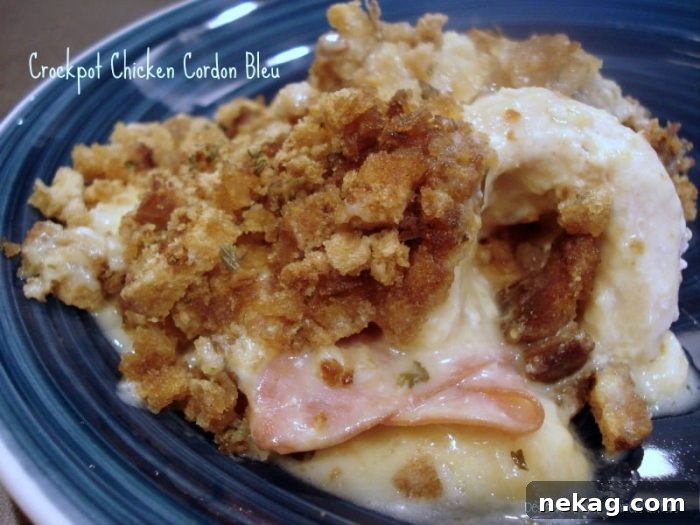Delicious Crockpot Chicken Cordon Bleu