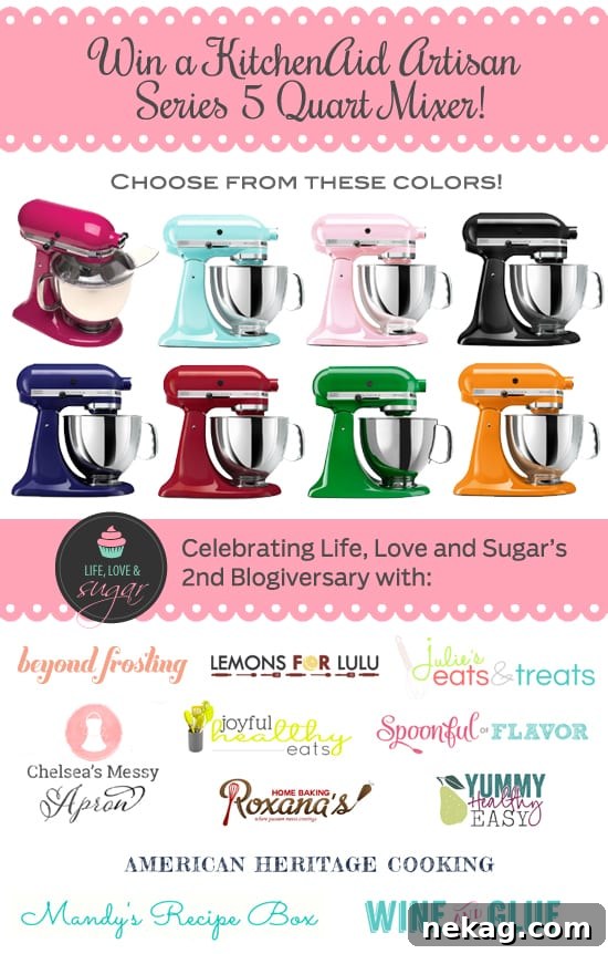 Velvet Chocolate Cherry Mascarpone Cloud Cupcakes 6 A vibrant image promoting the KitchenAid Mixer Giveaway, celebrating a blogiversary.