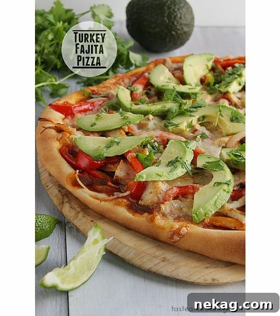Turkey Fajita Pizza, a fun and easy leftover dinner