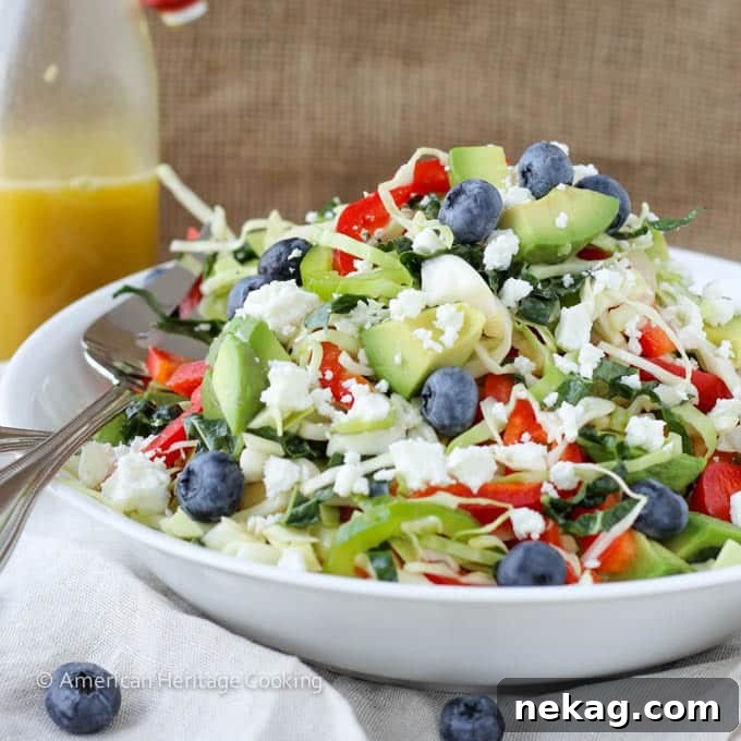 Healthy Kale and Cabbage Slaw Salad Serving, vibrant and fresh
