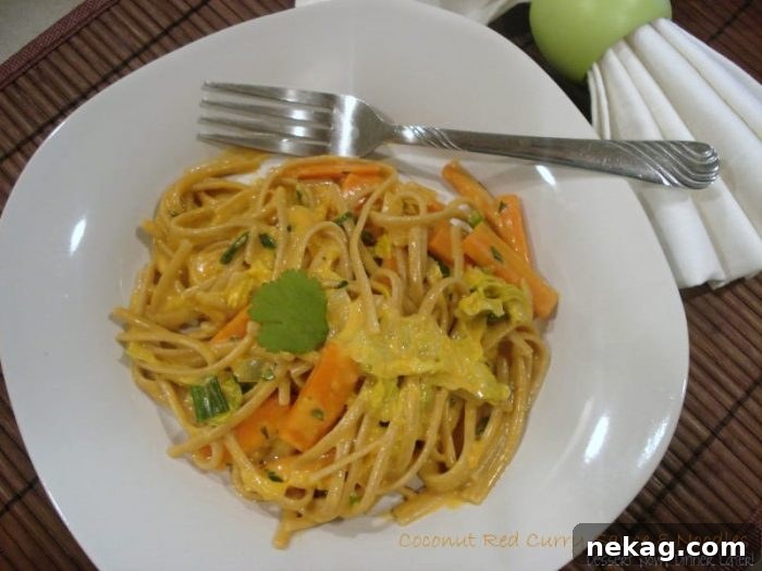 Creamy Coconut Red Curry Noodles 2 Creamy Coconut Red Curry Noodles with Fresh Vegetables