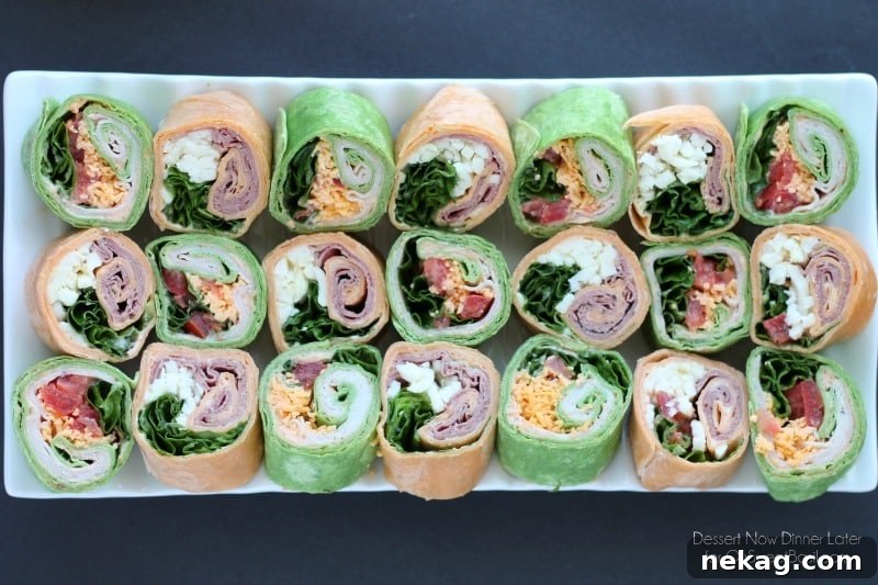 Swirled Tortilla Snacks 6 Two Varieties of Tortilla Pinwheels: Spicy Turkey and Roast Beef