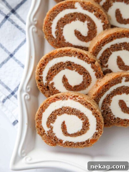 Velvet Chocolate Roulade 10 This Carrot Cake Roll is a classic Easter dessert with a twist. Spiced carrot cake is rolled up with the best cream cheese frosting inside. It's beautiful, delicious, and easy to make.