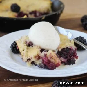 An Old Fashioned Blackberry Buckle, a warm and comforting dessert.