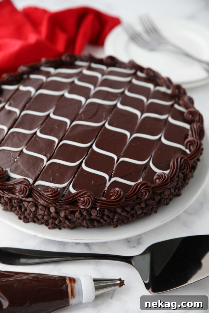 Copycat Olive Garden Black Tie Mousse Cake on a plate.