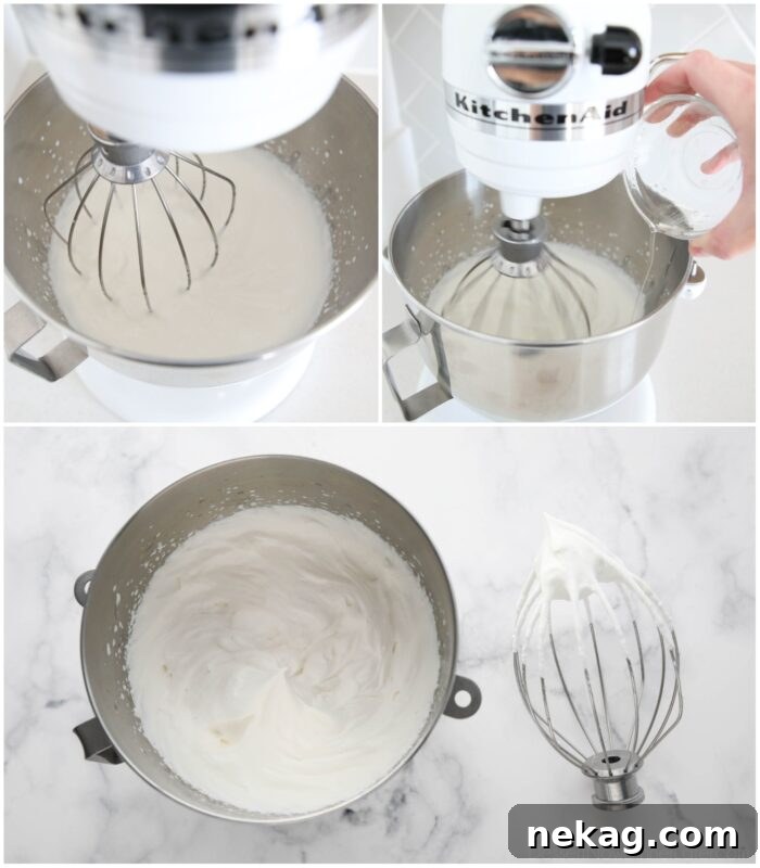 Steps to make stabilized whipped cream for mousse.