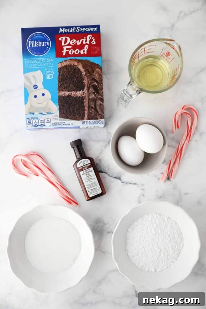 Cool Mint Chocolate Crinkle Cookies 5 Ingredients to make chocolate peppermint crinkle cookies with cake mix.