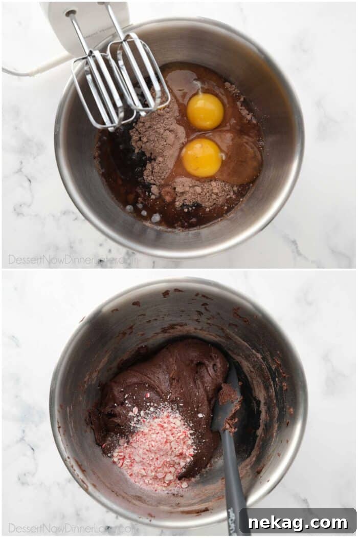 Cool Mint Chocolate Crinkle Cookies 6 Steps to make chocolate peppermint crinkle cookies with cake mix.