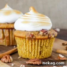 Sweet Potato Casserole Cupcakes with Homemade Marshmallow Frosting