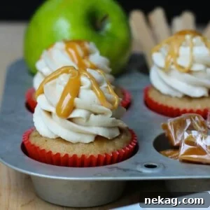 Caramel Apple Cupcakes with elegant frosting