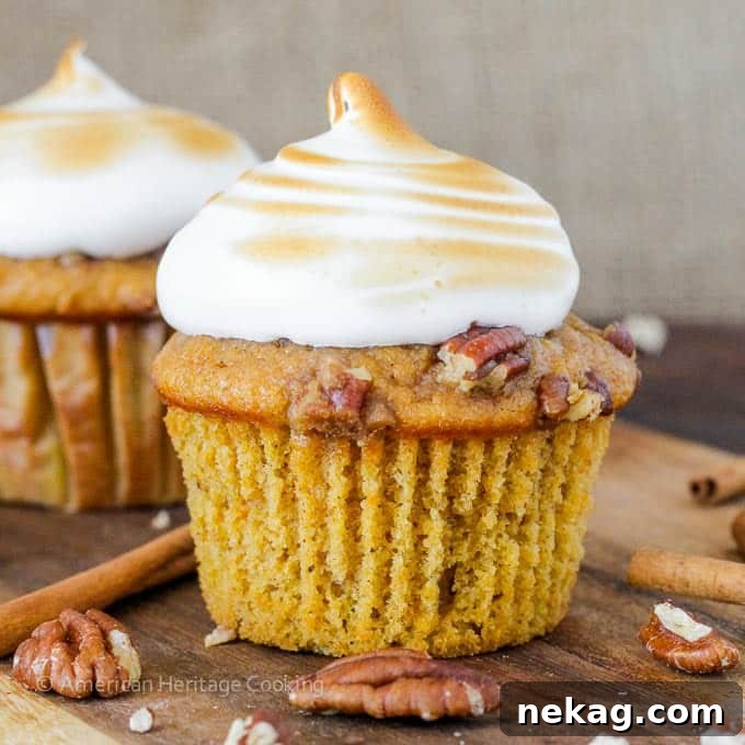 Sweet Thanksgiving Cupcake Harvest 4 Sweet Potato Casserole Cupcakes topped with toasted marshmallow frosting