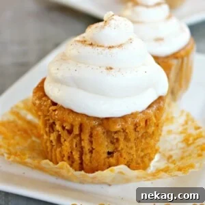 Pumpkin Pie Cupcakes with fluffy buttercream frosting