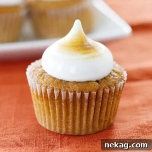 Sweet Potato Cupcakes with Toasted Marshmallow Frosting
