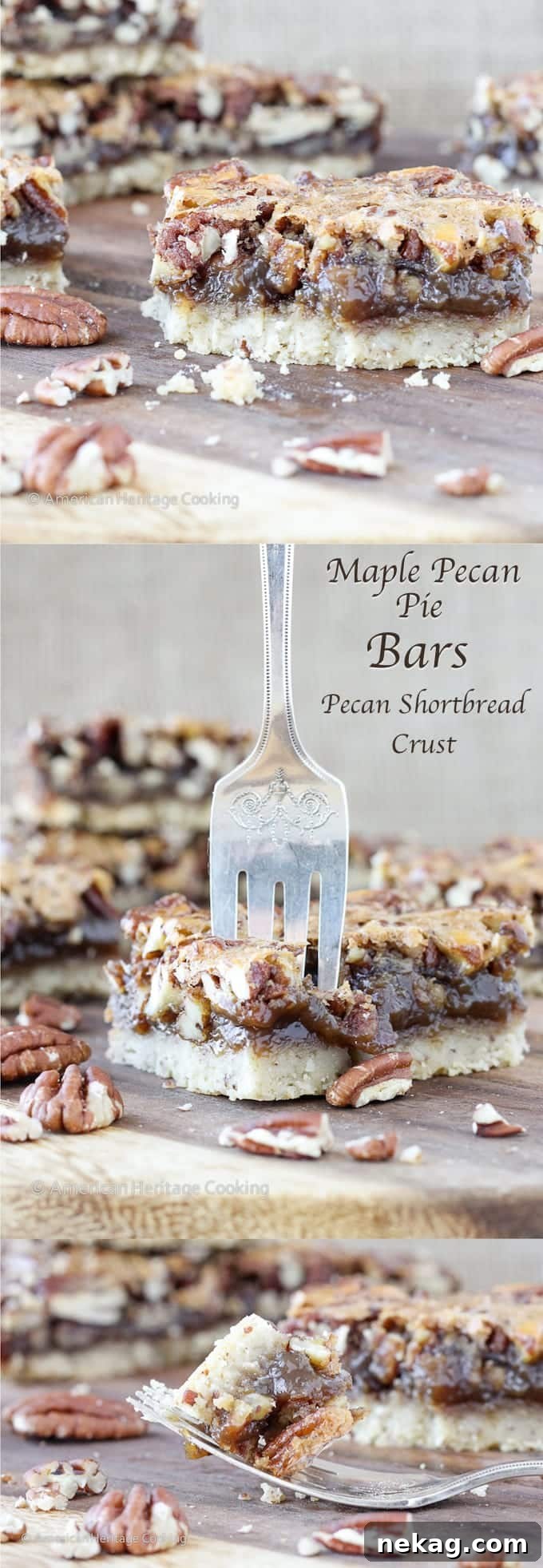 Decadent Pecan Pie Squares 7 Maple Pecan Pie Bars with Pecan Shortbread Crust | Easier than pie! But just as delicious!