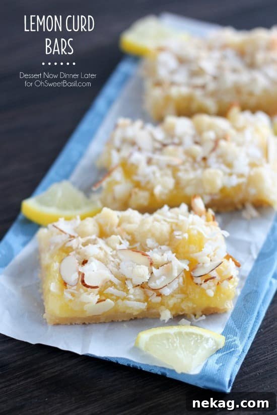 Lemon Curd Bars - A delightful balance of sweet and tangy citrus flavors on a buttery shortbread crust.
