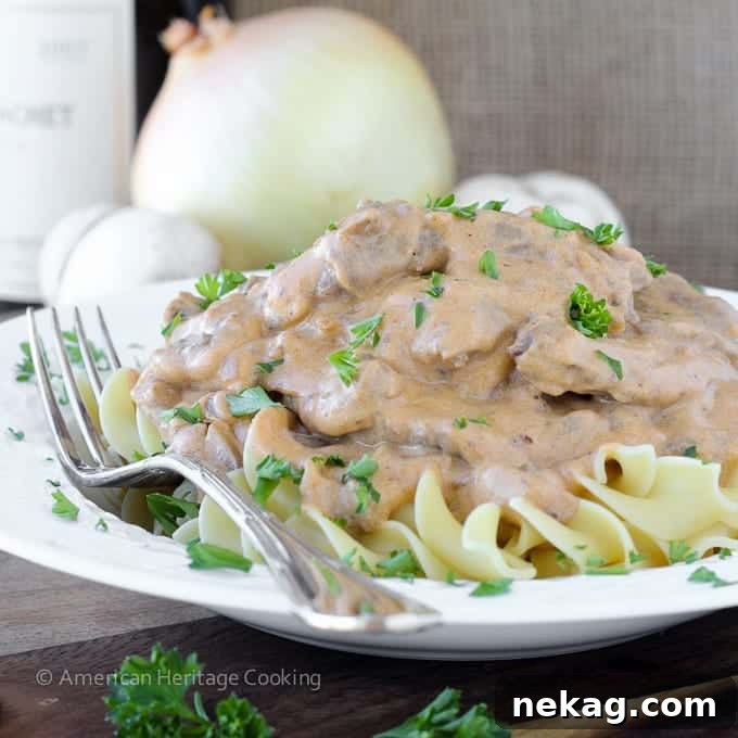 This Healthy Beef Stroganoff has all of the familiar flavor with none of the guilt! A lighter version of a classic comfort food.