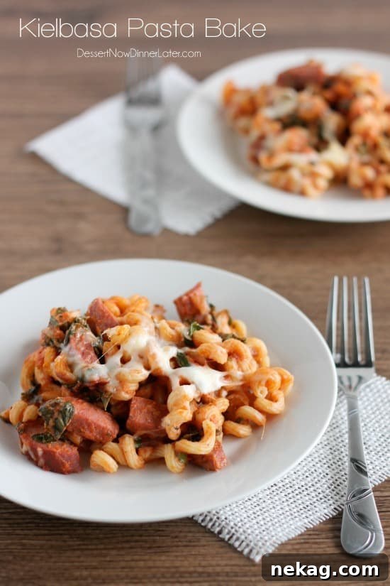 Delicious Kielbasa Pasta Bake, a perfect family dinner