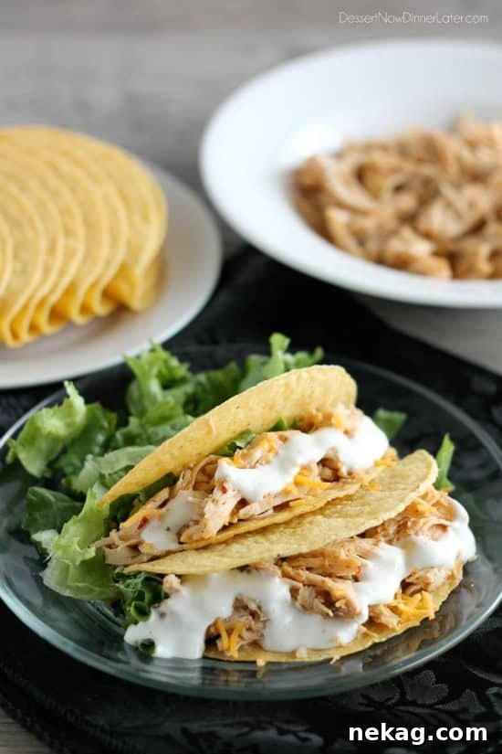Crockpot Chicken Ranch Tacos