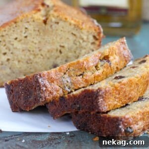 This Brown Butter Rum Raisin Banana Bread is a sinfully delicious combination of nutty brown butter, rum soaked raisins and incredibly moist banana bread! So delicious, you won’t want the loaf to end!
