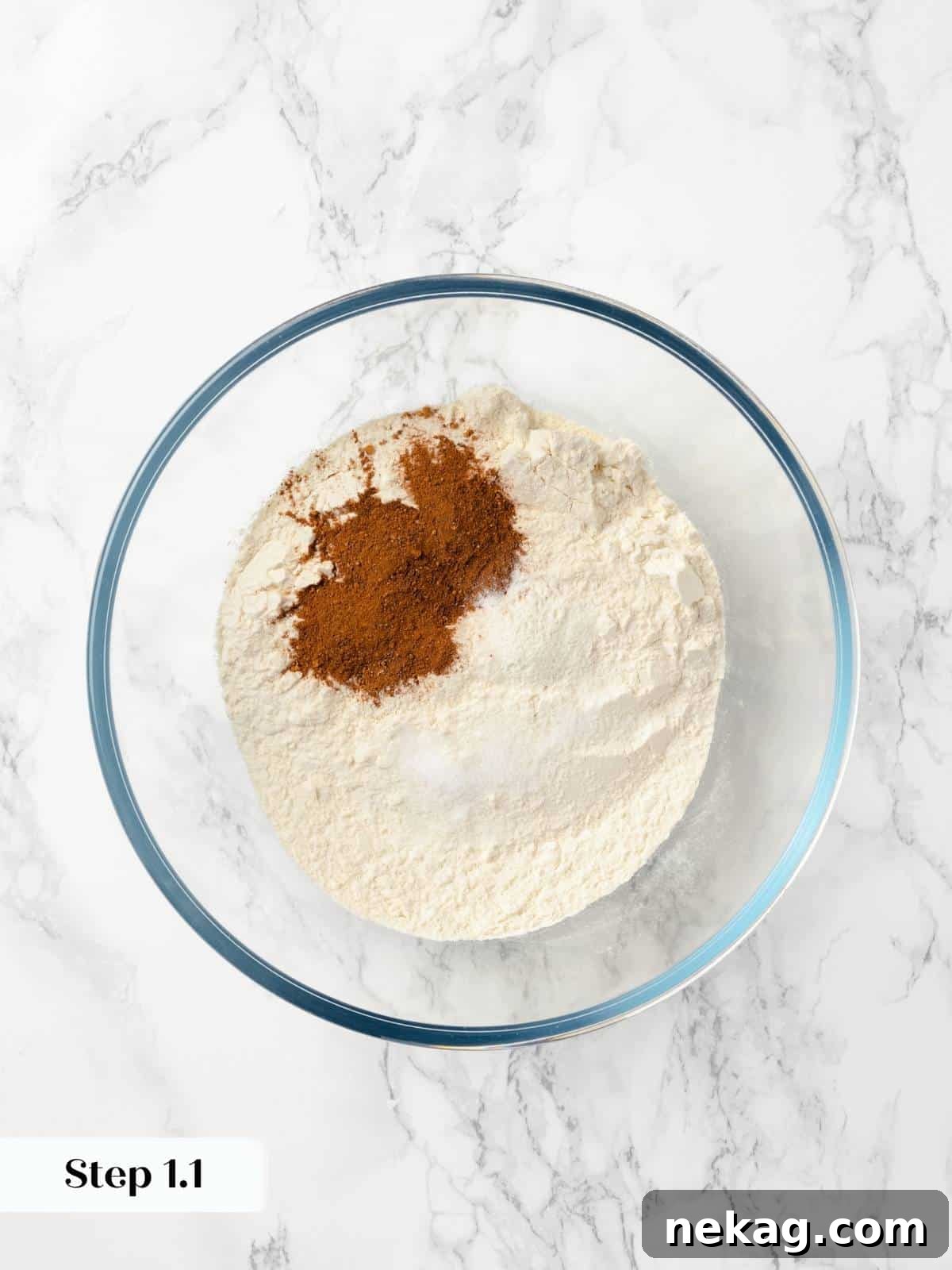 Dry ingredients for chai sugar cookies in a bowl.
