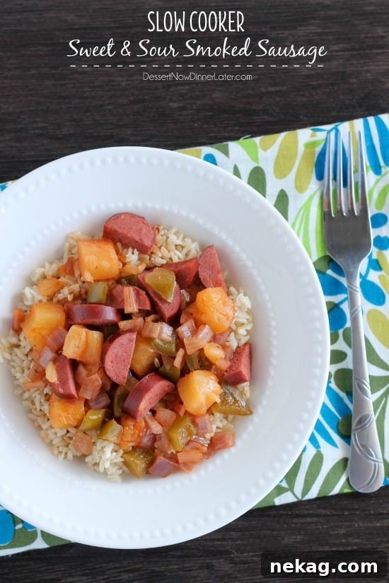 Effortless Slow Cooker Sweet & Sour Smoked Sausage Recipe