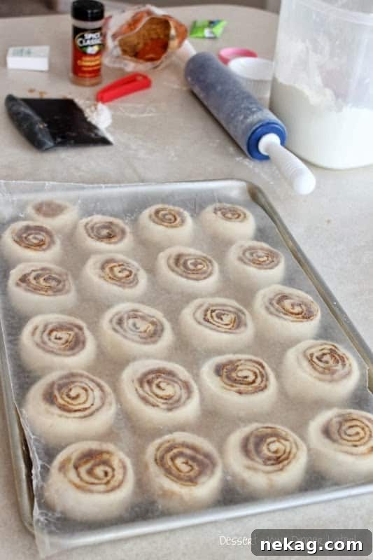 Cinnamon Roll Kindness for Neighbors 3 Preparing cinnamon rolls for freezing
