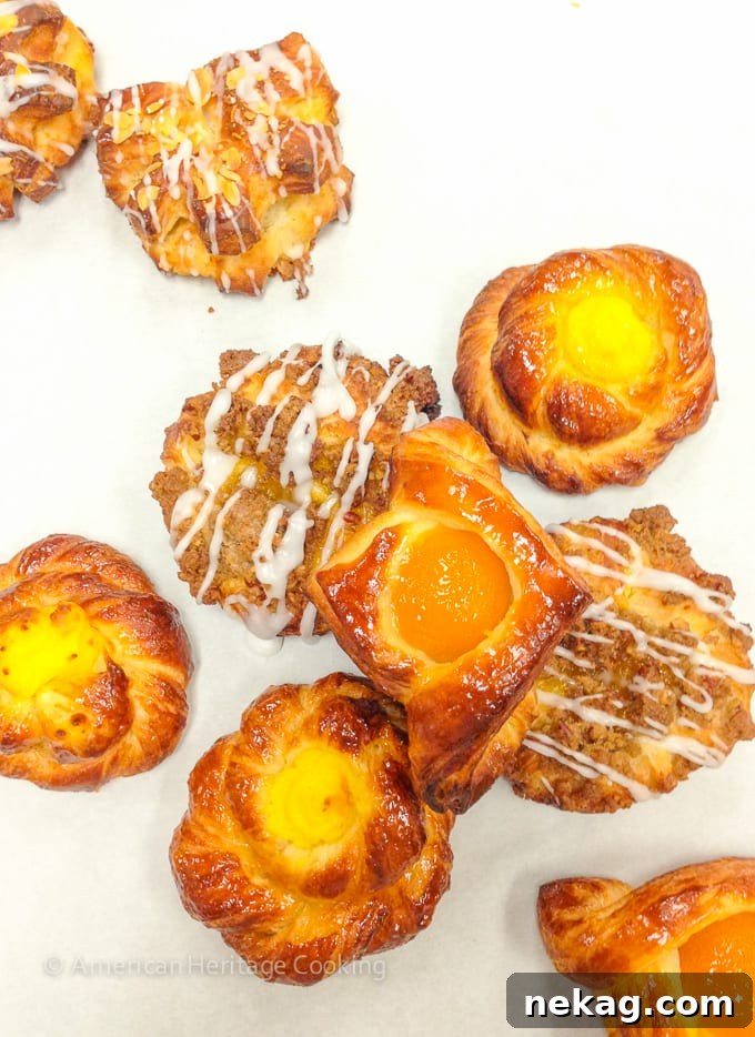 Culinary School Update Part 3: Assorted Danish pastries, showcasing various shapes and fillings