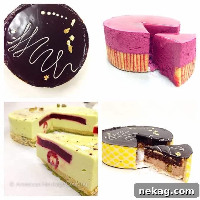 Culinary School Update Part 3: Modern Entremet Collage, showcasing various layered cakes