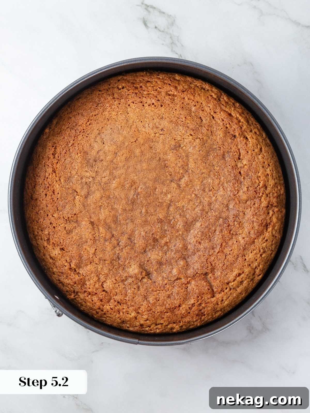 Mediterranean Pumpkin Delight 10 The warm, freshly baked pumpkin olive oil cake cools in its pan, displaying a soft, golden-brown surface with natural cracks, a testament to its moist texture.