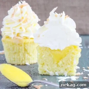 Lemon Coconut Cupcakes with Italian Meringue Buttercream