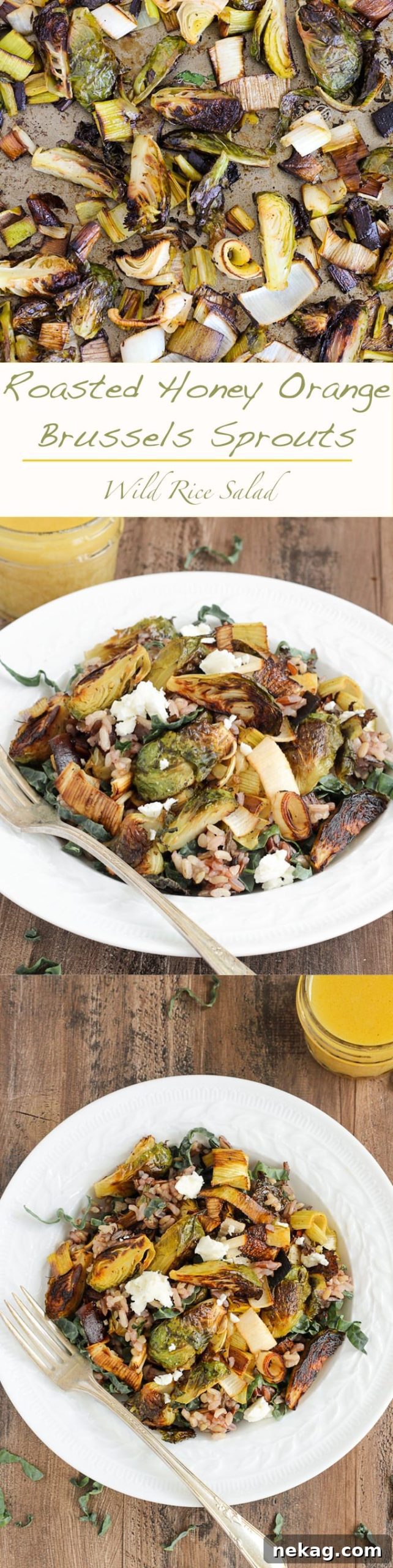 Roasted Honey Orange Brussels Sprouts Wild Rice Salad - An easy, healthy and filling meal!