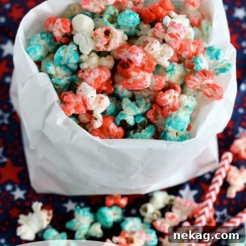 Patriotic Popcorn served in a festive bowl