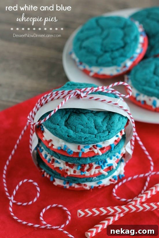 Red White and Blue Whoopie Pies - Festive 4th of July Dessert
