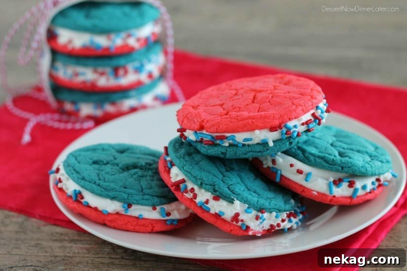 Whoopie Pie Batter Divided and Colored Red and Blue