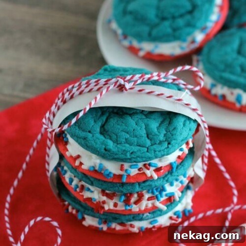Red White and Blue Whoopie Pies