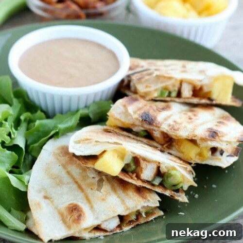 Grilled BBQ Chicken and Pineapple Quesadillas
