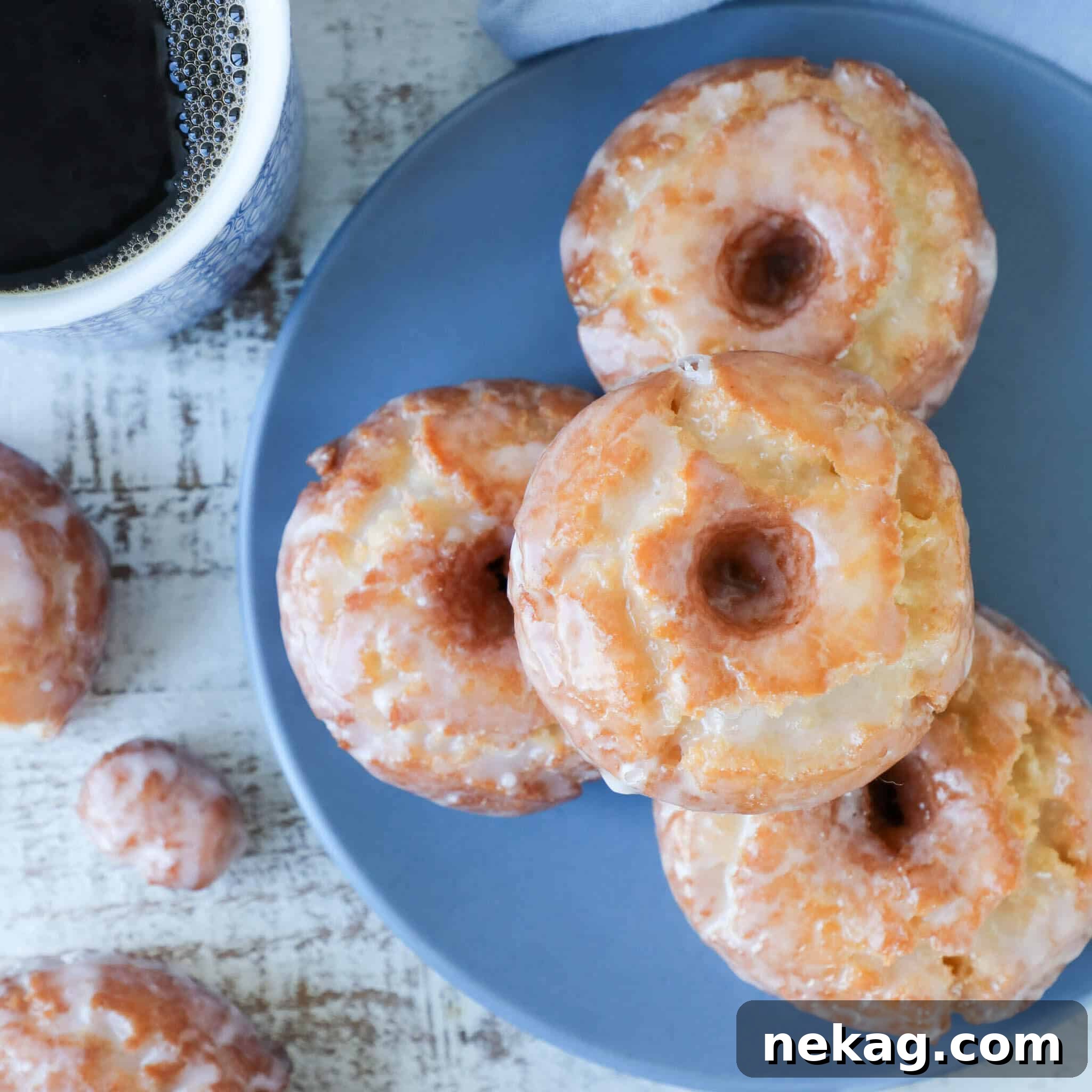 Sour Cream Cake Donuts Blue Plate