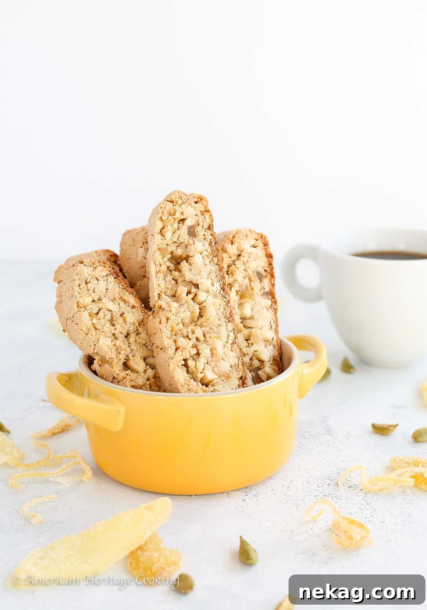 Freshly baked Ginger Orange Almond Biscotti logs.