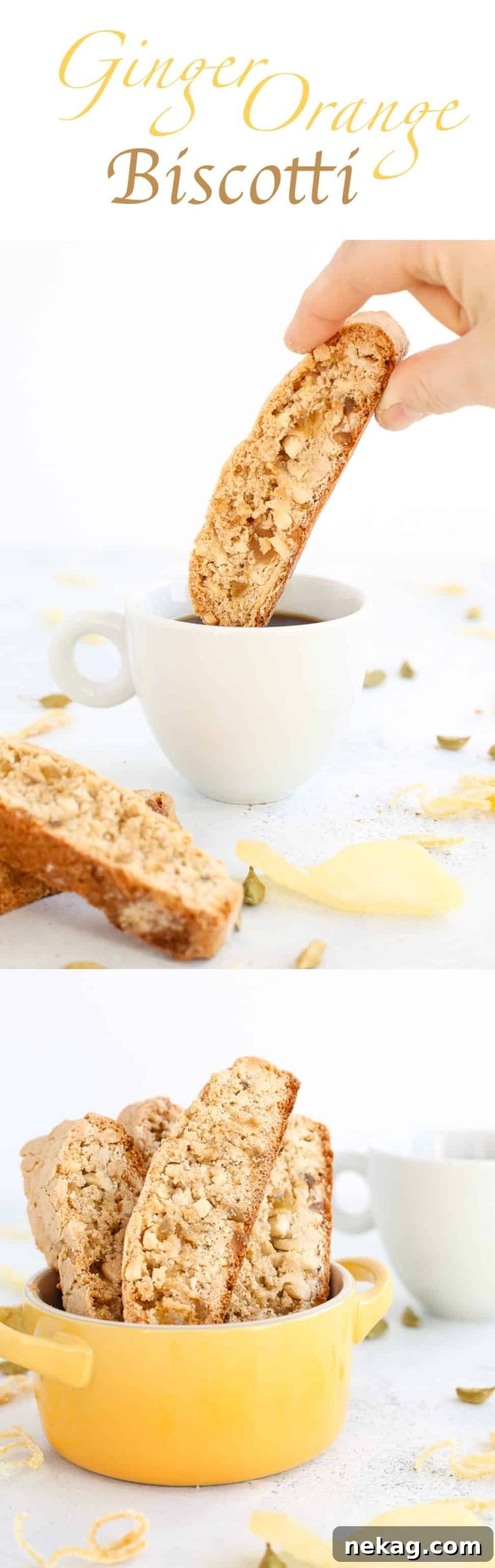 Assortment of Ginger Orange Almond Biscotti.