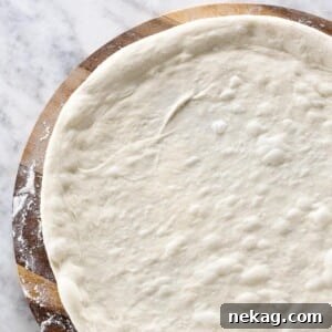 Sourdough Pizza Dough stretched ready for topping