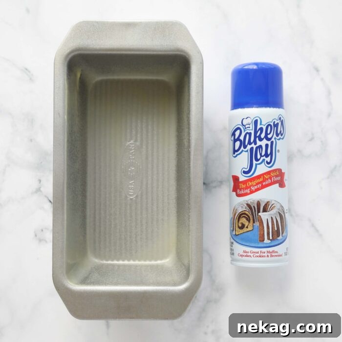 Swirled Pumpkin Cream Cheese Bread 6 A one pound bread pan sprayed with Baker's Joy baking spray with flour.