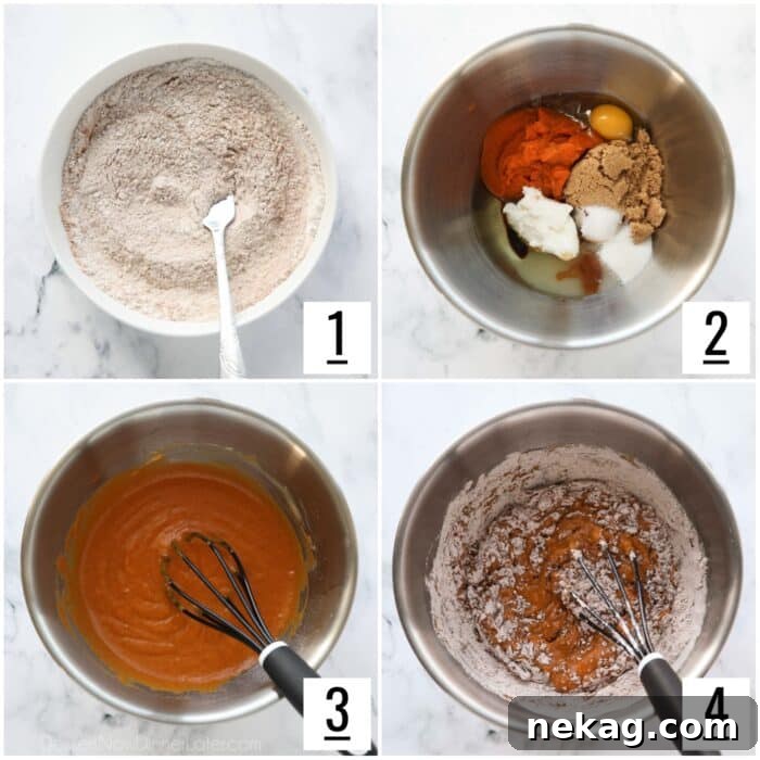 Swirled Pumpkin Cream Cheese Bread 7 Steps to make pumpkin bread batter.