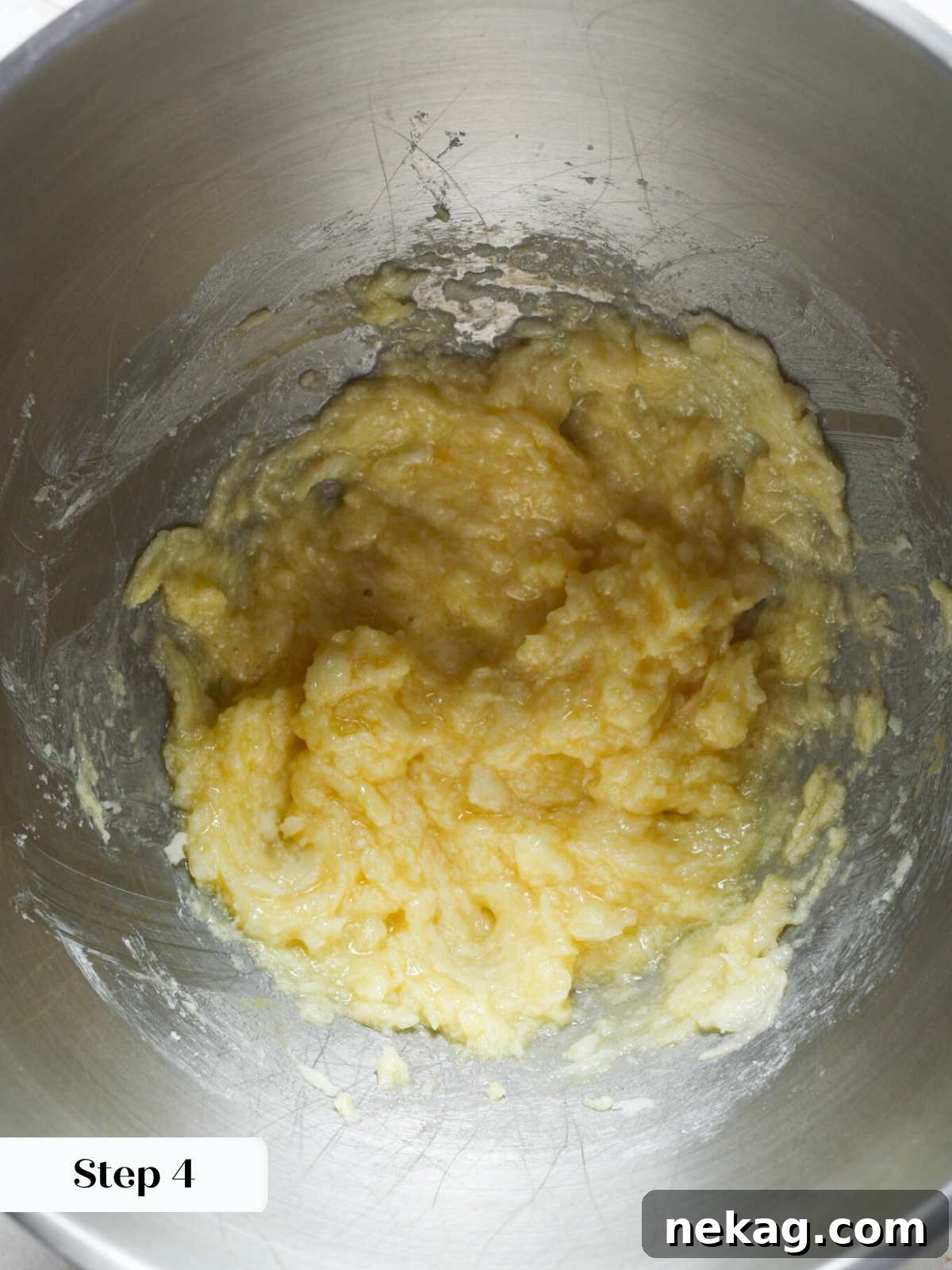 Irresistible Snickerdoodle Delights 7 adding eggs to mixing bowl.