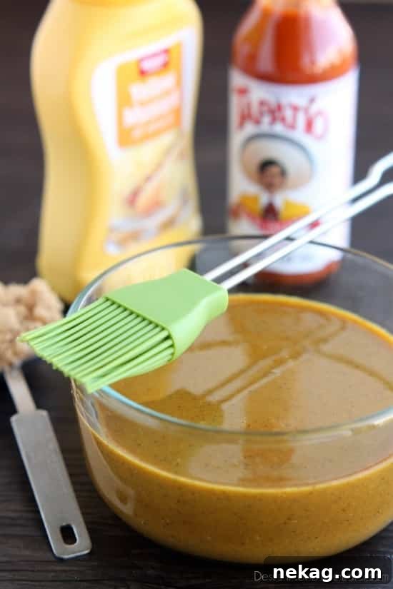 Carolina Gold Pulled Pork 4 A bowl of rich, golden homemade mustard BBQ sauce