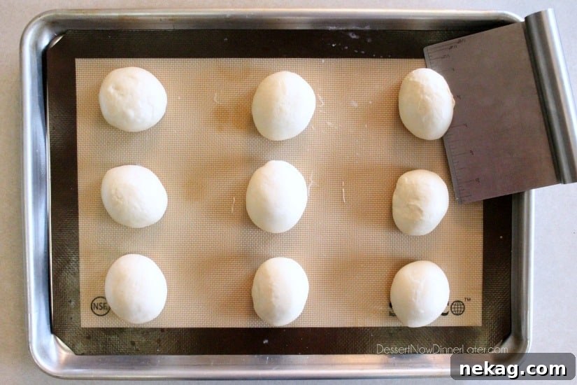 Individual Rhodes Dinner Rolls prepared for shaping into Witch's Broomstick Breadsticks.