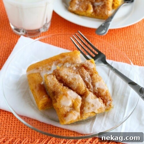 Pumpkin Vanilla Cinnamon Roll Sheet Cake