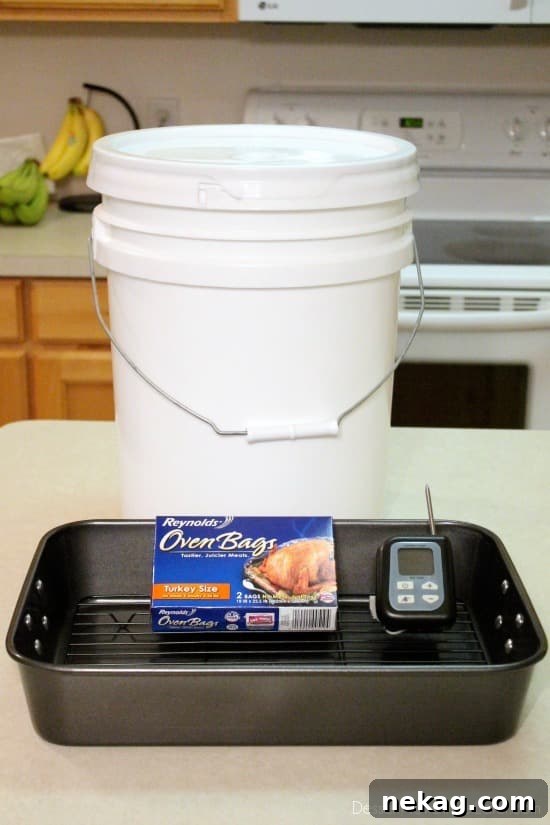 Items to brine and bake the perfect turkey!