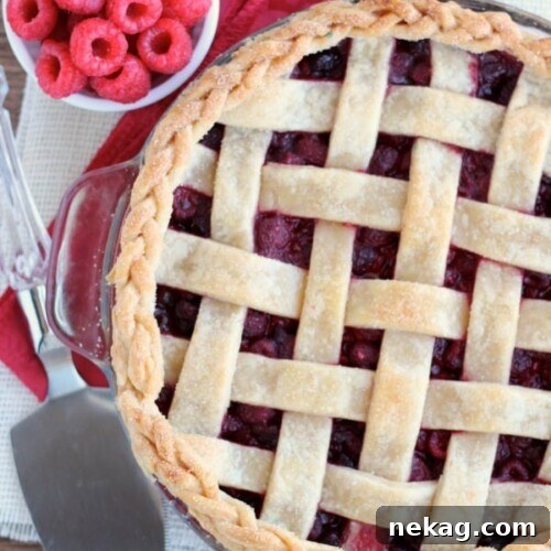 Raspberry Pie with Lattice Crust and Braided Edge